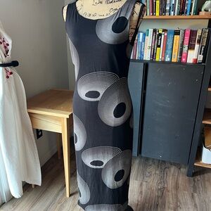 Chic Black and Gray Maxi Dress